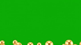 Glossy Golden Spheres Floating and Rising on Green Screen Background, Abstract 3D Luxury Metallic Bubbles Animation - Powered by Shutterstock - Get 15% off with code: PIKWIZARD15