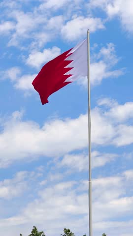 bahrain flag flying and moving