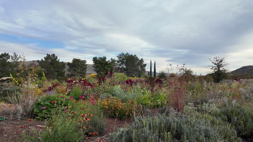 Private farm in Flagstaff, Arizona, America. For growing flowers and herbs in the valley.