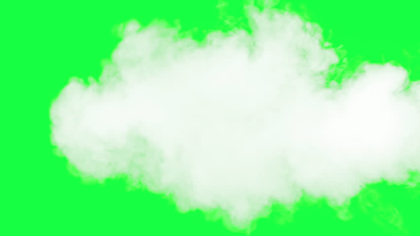 Jet of White Dense Smoke on a Green Screen. For transitions. White thick smoke slowly moves against a green background, gradually filling the screen