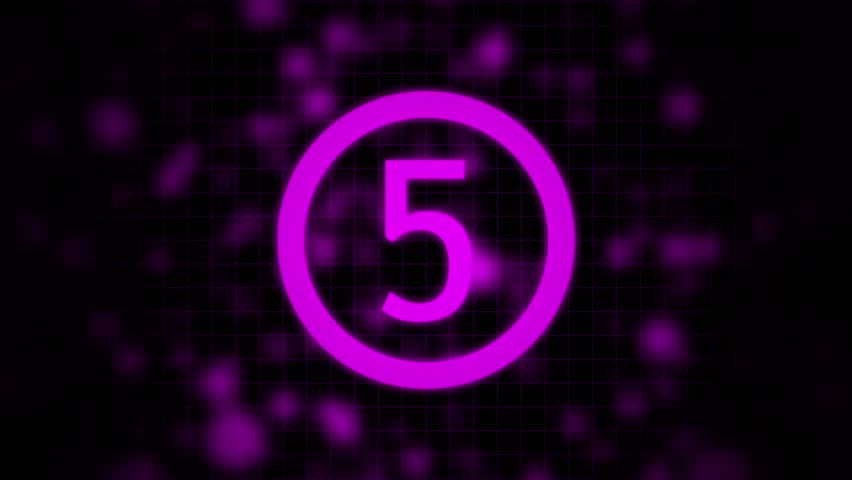 Full-screen cinematic shot of a 60-second digital countdown timer, displaying bold numbers counting down from 60 to 1. Each digit .countdown timer with simple circle animation on black background.4K