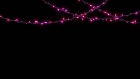 Horizontal abstract Christmas New Year fairy lights garland loop animation neon led rainbow string border frame copyspace background Xmas greeting postcard banner template holiday winter celebration - Powered by Shutterstock - Get 15% off with code: PIKWIZARD15