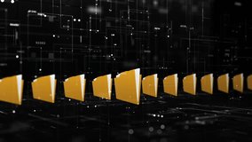 Digital file folders in a virtual data network, representing cloud storage, data management, cybersecurity, and modern information technology systems. - Powered by Shutterstock - Get 15% off with code: PIKWIZARD15