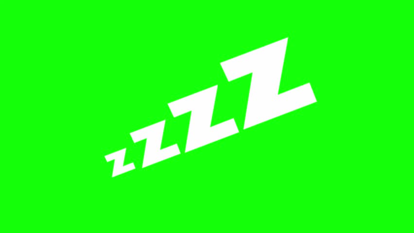 Sleep symbol animation moving on green screen background, 2d motion animation video, cartoon style, sleep concept