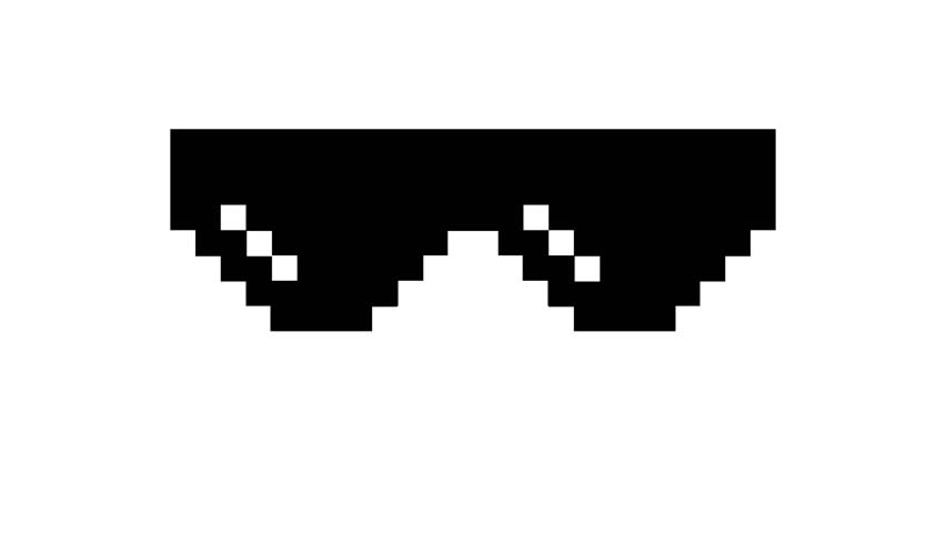 Pixelated Thug Life Sunglasses Vector Art - Retro Eyewear Icon for Meme Culture