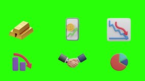 “3D finance and business icons including credit cards, crypto growth, gold bars, charts, handshake, analytics, digital payment, investment visualization” - Powered by Shutterstock - Get 15% off with code: PIKWIZARD15