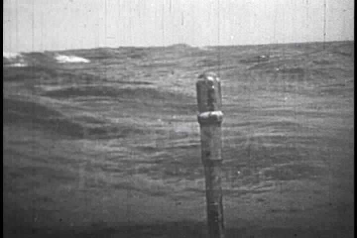 1940s - A submarine torpedo attack in World War Two.