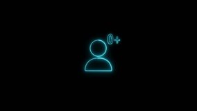 Red Neon User Icon with Follower Growth Count Animation on Black Background - Powered by Shutterstock - Get 15% off with code: PIKWIZARD15