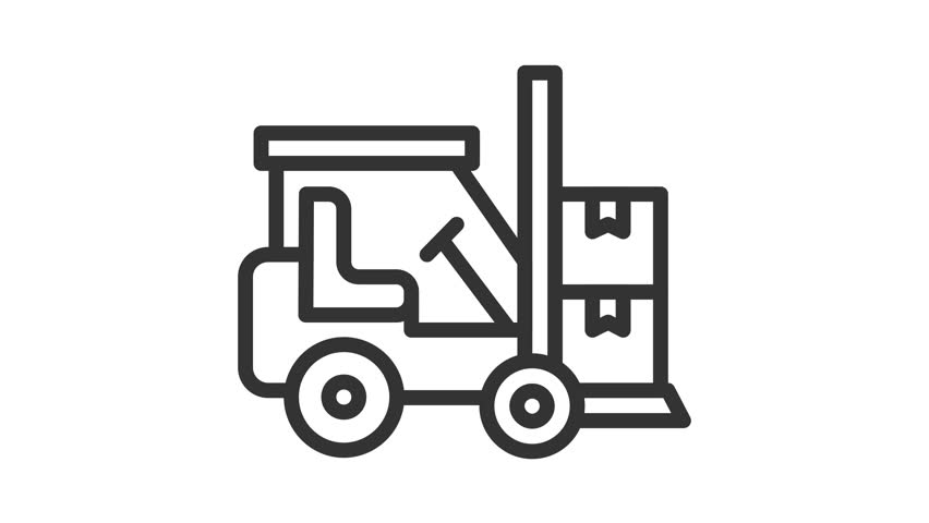 Animated forklift icon for logistic