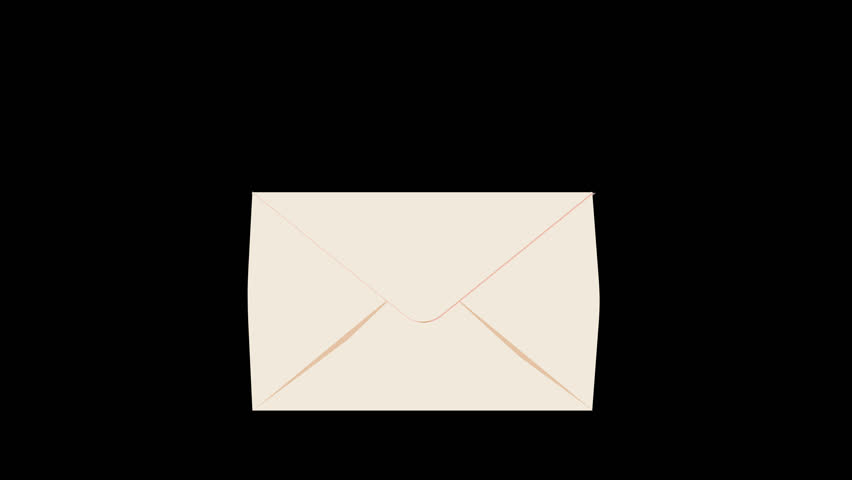 Animation of the opening envelope with white paper. Email message icon 2d animation.