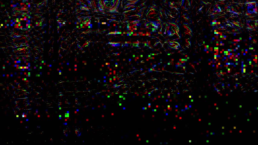 4K data-moshing glitch overlay exploding with chaotic RGB pixel clusters, compression artifacts and psychedelic distortion on black. Cyberpunk hacker and rave visuals VFX, computer generated