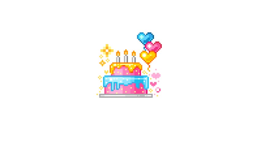 Birthday cake cartoon isolated animation on white backgroud, Collection of colored birthday cake clip art for parties, weddings, anniversary celebrations and holidays. Vector illustrations of desserts