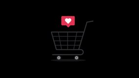 Shopping Cart with Heart Icon. Wishlist Concept Animation Video - Transparent - Powered by Shutterstock - Get 15% off with code: PIKWIZARD15