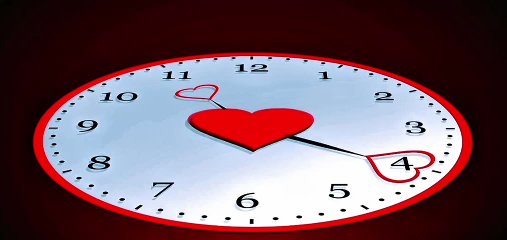 Heart Clock Ticking Time - Love and Romance Concept