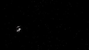 A burning asteroid flies through space, gaining speed. 3D animation. - Powered by Shutterstock - Get 15% off with code: PIKWIZARD15