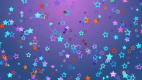 Vibrant Glowing Stars Falling Seamless Loop Festive Holiday Celebration Background Animation, Colorful Glowing Stars Falling Loop. Dynamic Animated Star Particles On Gradient Blue Purple Background. - Powered by Shutterstock - Get 15% off with code: PIKWIZARD15