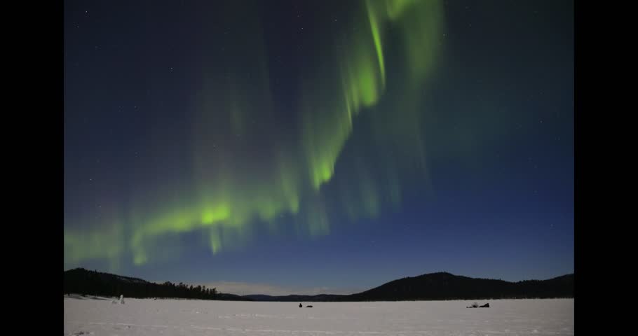 Timelapse of the Aurora Borealis seen at lake Inari, Northern Finland