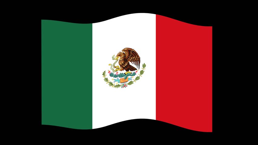 Animated Mexican flag waving proudly, perfect for Cinco de Mayo celebrations and vibrant cultural events, showing national pride and festive spirit	
