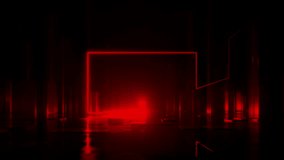 Dark Red Cyberpunk Cityscape VJ Loop: Futuristic Neon Geometric Tunnel and Abstract Wireframe Motion Background - Powered by Shutterstock - Get 15% off with code: PIKWIZARD15
