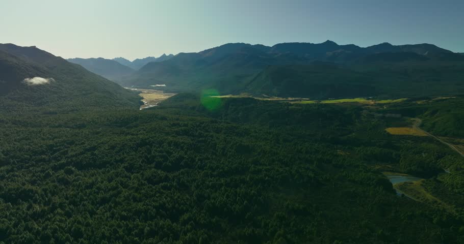 Serene view of Eglinton Valley and River in New Zealand
