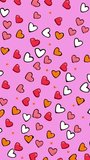 Many colorful hearts and stars are scattered on a vertical pink background with scribble animation, suitable for Valentine's Day designs, love-themed projects, greeting cards, and social media. - Powered by Shutterstock - Get 15% off with code: PIKWIZARD15