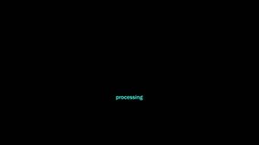 Digital data processing loading screen with glowing teal dots animation on a black background representing system activity and waiting time - Powered by Shutterstock - Get 15% off with code: PIKWIZARD15