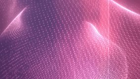 Flowing pink digital mesh of glowing particles forming abstract 3D wave - Powered by Shutterstock - Get 15% off with code: PIKWIZARD15
