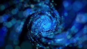 Blue swirling vortex of glowing particles forming a cosmic nebula spiral on dark background, abstract galaxy energy motion - Powered by Shutterstock - Get 15% off with code: PIKWIZARD15