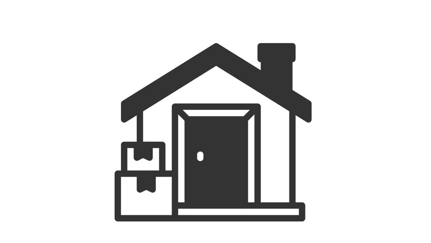 Animated home delivery icon for logistic