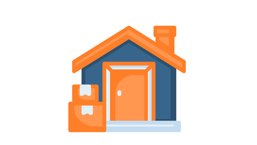Animated home delivery icon for logistic