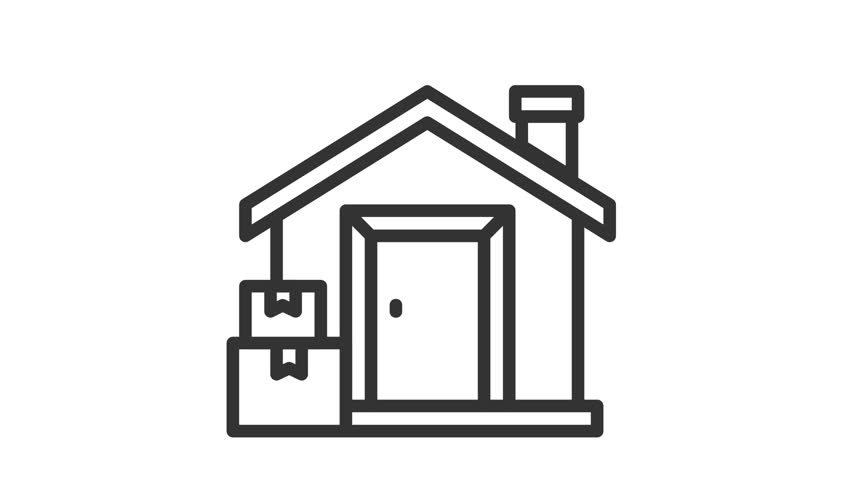 Animated home delivery icon for logistic