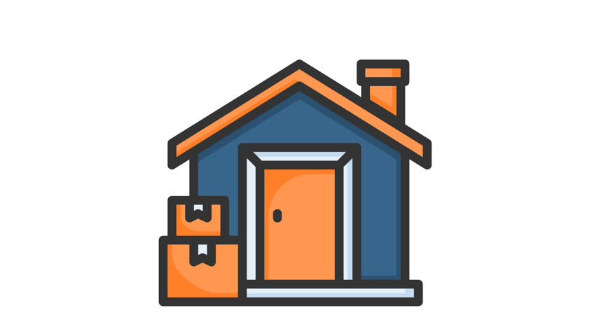 Animated home delivery icon for logistic