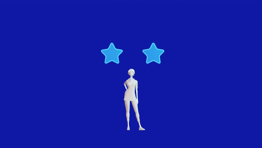 Animated 3D scene of a character being pulled by two glowing stars, representing career choices, ambition, temptation, opportunities, and the struggle to decide between multiple paths in life or busin