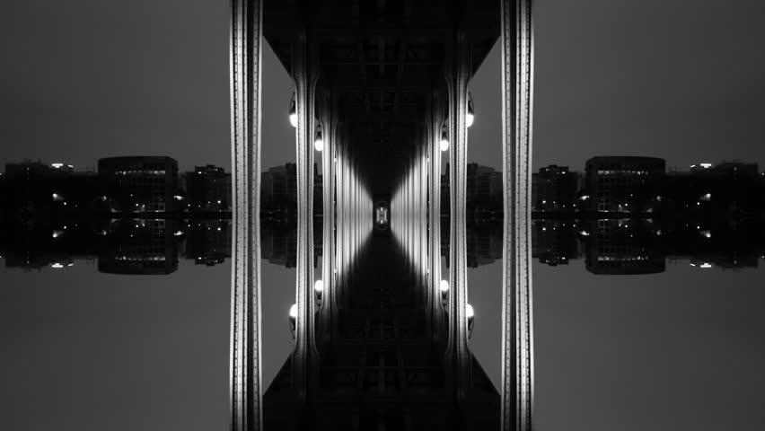 Bir Hakeim metallic bridge in Black and White
