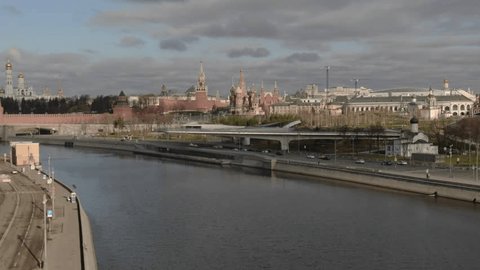 Zaryadye Park Aerial View with Kremlin and Moscow River