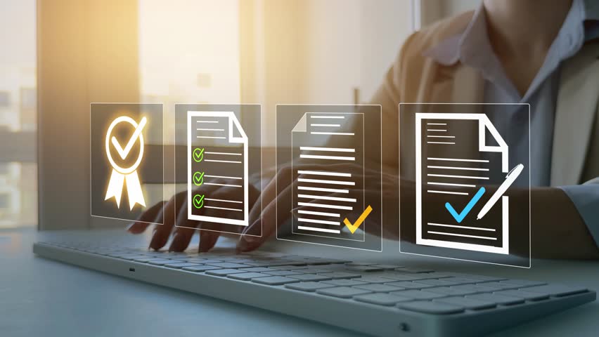 Digital checklist management for business certification and quality assurance.Quality certification service and standardization.Quality assurance document management technology standards and ISO.