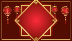 Chinese New Year Motion Animation Template. Happy New Year With Chinese Lantern and Asian Ornaments. New Year Celebration, Editable Greeting Template. 4K Footage Animation. - Powered by Shutterstock - Get 15% off with code: PIKWIZARD15