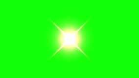 Brilliant white lens flare effect centered against a vibrant green screen background ideal for video editing overlays and cinematic visual enhancements. - Powered by Shutterstock - Get 15% off with code: PIKWIZARD15