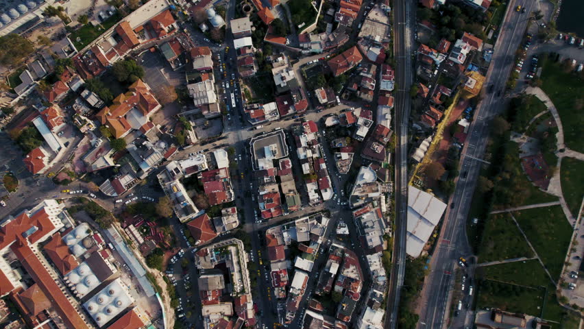 Aerial top down view of Istanbul