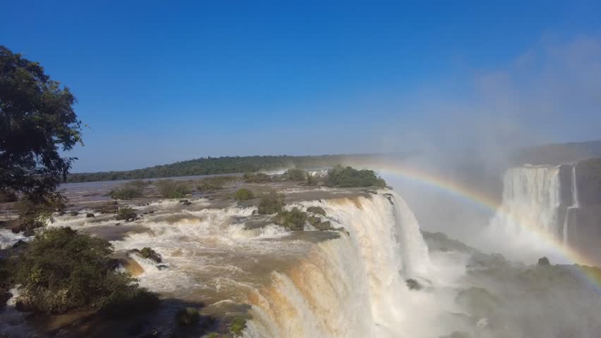 Iguazu Falls, view from Brazil - Paraná State, with most sources saying about 80% is on the Argentinian side and 20% on the Brazilian side, creating a natural boundary on the Iguazu River.
