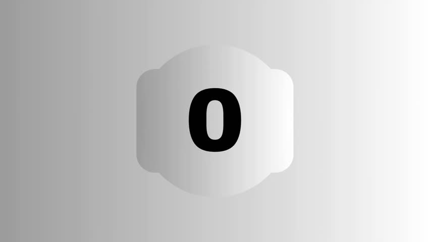 Unique Countdown 0 to 50 Animation, Count the Number, Counts Digits, Black Counts and Modern Countdown Time, White Screen Background and Amazing Countdown Video