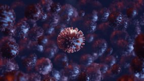 3D microscopic animation of coronavirus, bacteria, and viruses, representing COVID-19 and global pandemic health crises in detailed medical visualization. - Powered by Shutterstock - Get 15% off with code: PIKWIZARD15