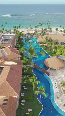 Vertical shot of a beautiful resort in Bavaro, Dominican Republic