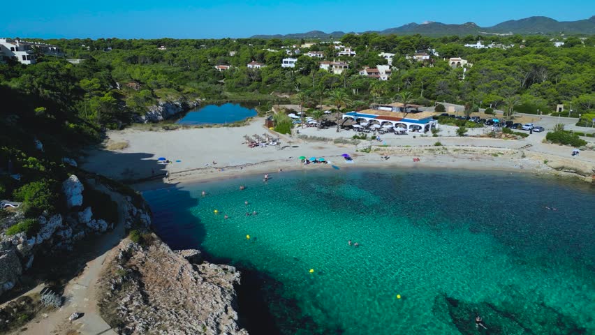 Stunning drone footage of luxury real estate developments near Cala Murada in Mallorca, Balearic Islands.