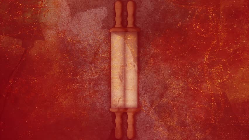 Antique Parchment Scroll Opening with Green Screen and Vintage Background