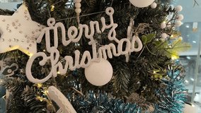 Close-up Video of Merry Christmas Glitter Sign - Powered by Shutterstock - Get 15% off with code: PIKWIZARD15
