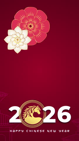 Chinese New Year 2026 Greeting Card Animation for Year of the Horse Festive