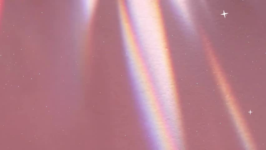 Soft Pink Aesthetic Background with Rainbow Light Leaks and Sparkles