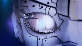 Futuristic digital eye scanner binary code Future innovation AI artificial intelligence hi tech technology. Neural network machine learning sci fi abstract background. Virtual reality. 3D Illustration - Powered by Shutterstock - Get 15% off with code: PIKWIZARD15