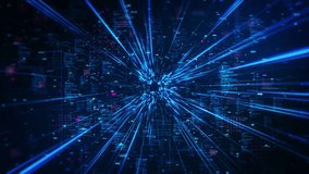 Blue cyberspace digital light beam binary code futuristic gridlines, advanced technology data transfer. Technology abstract background Digital Blue Blink Effect. Pixels Advanced. 3D Illustration - Powered by Shutterstock - Get 15% off with code: PIKWIZARD15